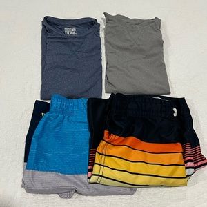 2 pairs of Swim shirts and shorts for boys.